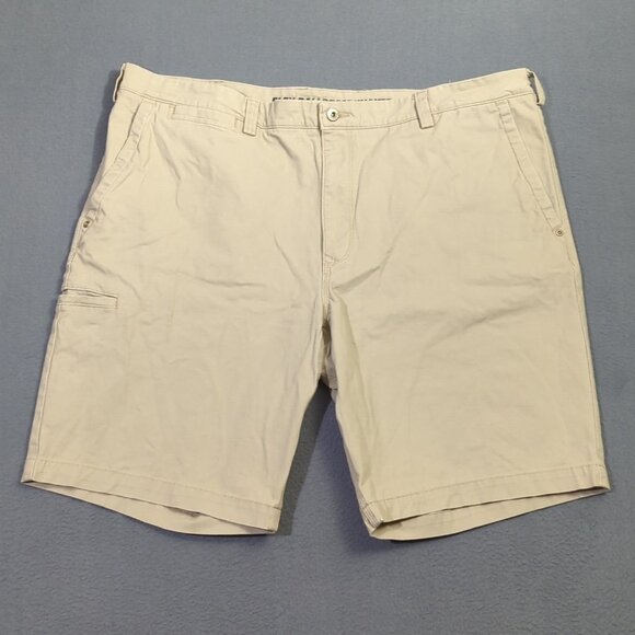Duluth Trading Co Shorts Men's 42 Smokey Tan Flex Ballroom Khaki Relaxed Fit 11" - Picture 1 of 9